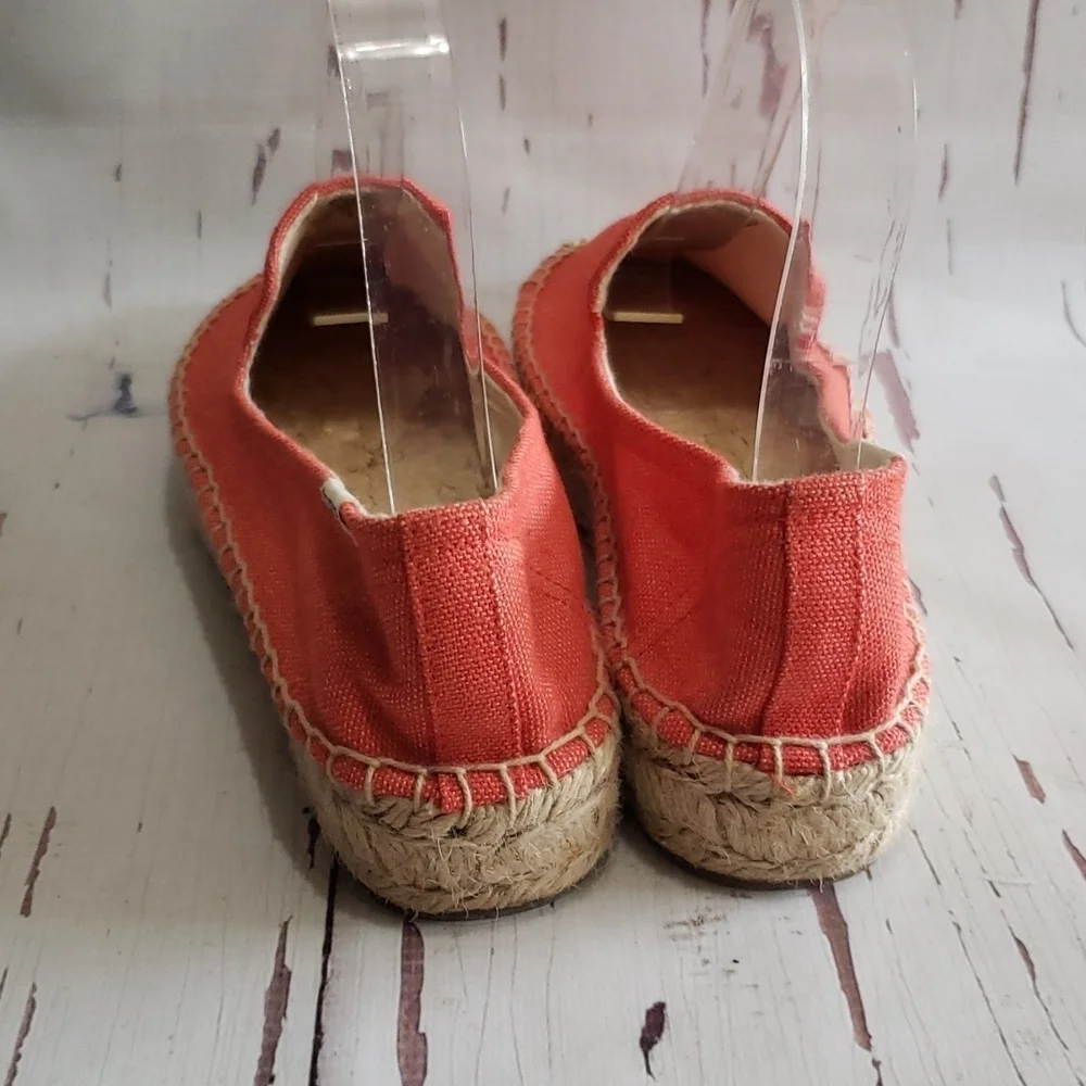 Saludos coral canvas espadrilles flats loafers platforms women's shoes size 8